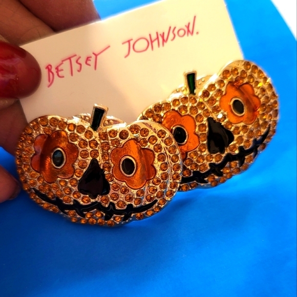 New Craved Pumkins Earrings Betsey Johnson - Picture 1 of 9